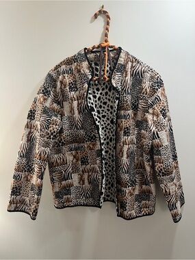 Reversible Patchwork Animal Print Quilted Jacket